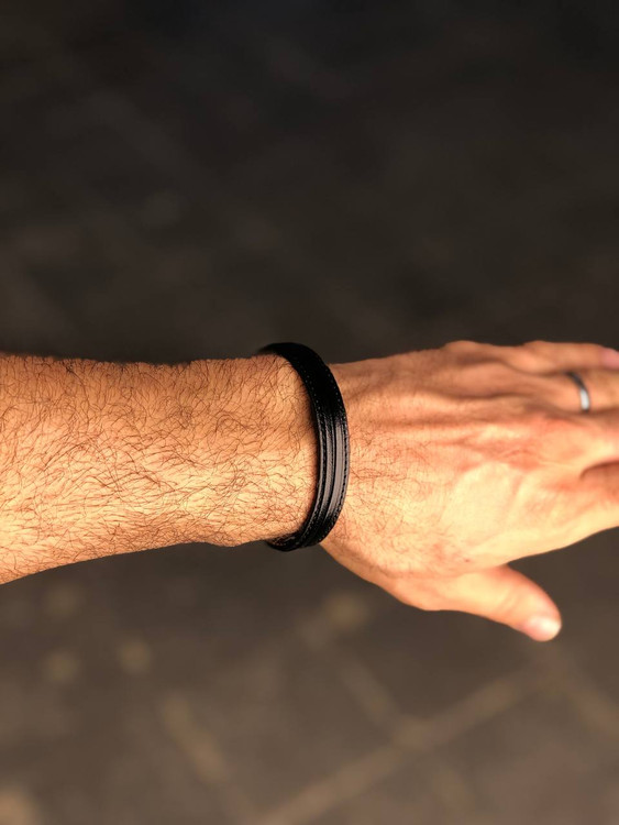 دستبند چرمی مشکی