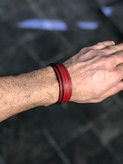 دستبند چرمی قرمز