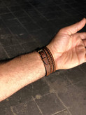 دستبند چرمی قهوه ای