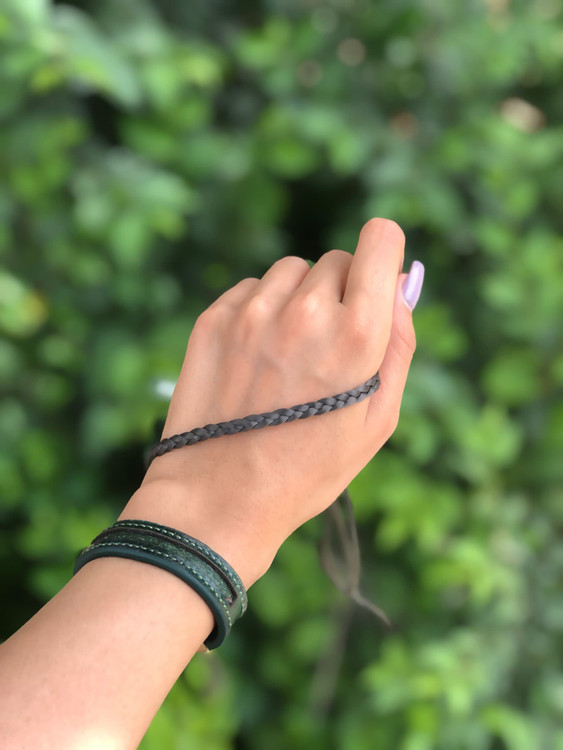 دستبند چرمی سبز