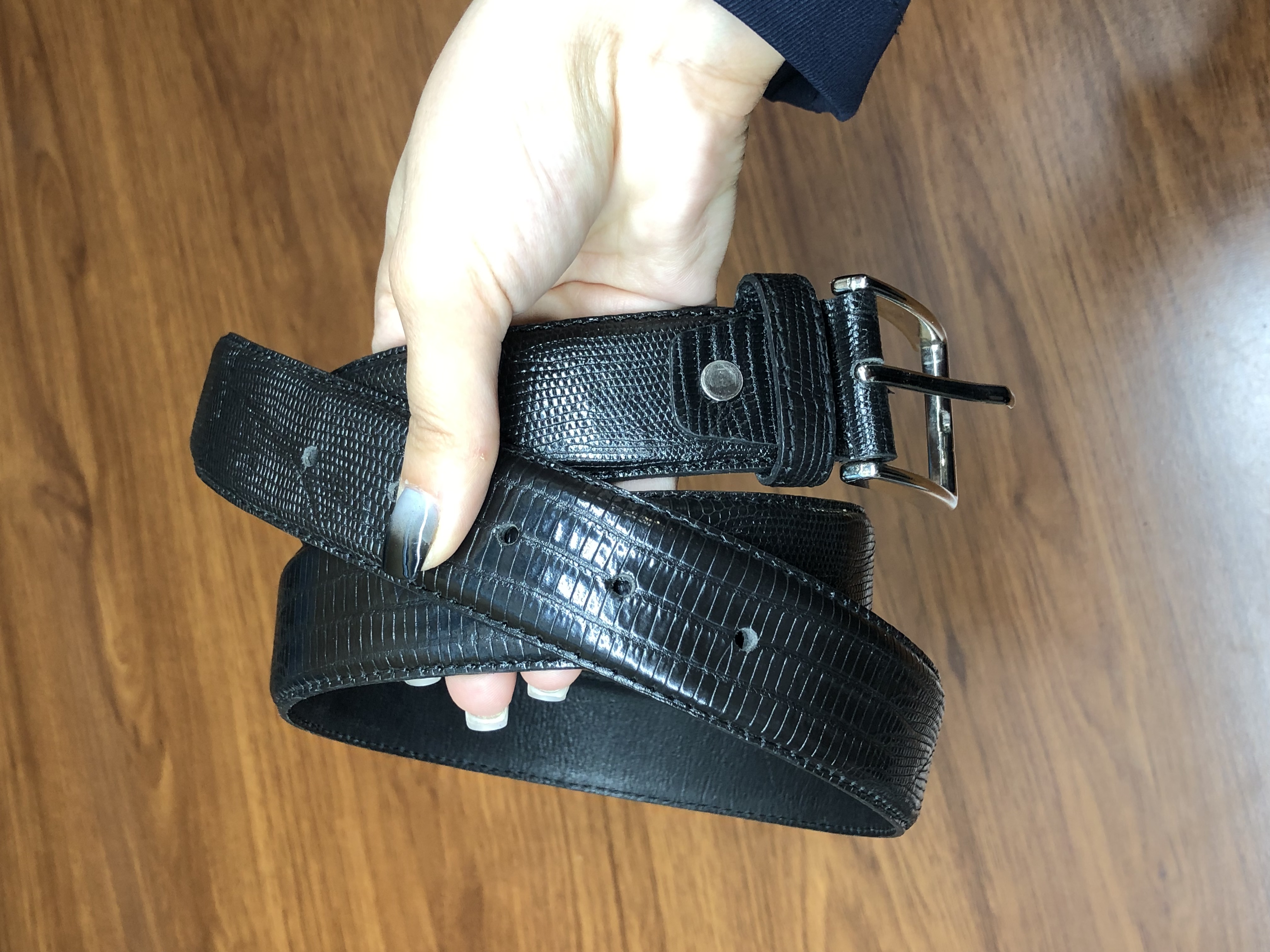 کمربند مشکی لیزارد